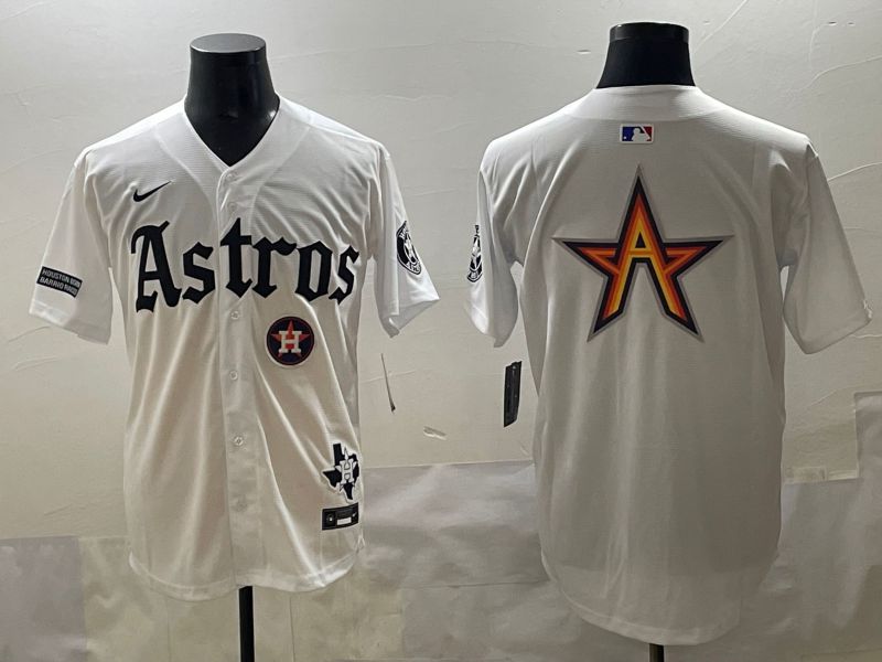 Men 2025 Houston Astros Blank White Five generations Joint Name Nike MLB Jersey style 18->houston astros->MLB Jersey